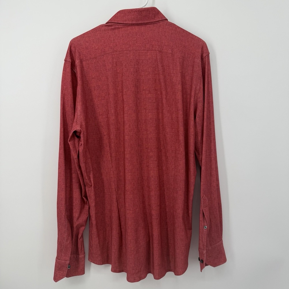Emanuel Berg Byron Casual Button Down Shirt Size 42 Neck 16.5 Size Large Red - Picture 2 of 10